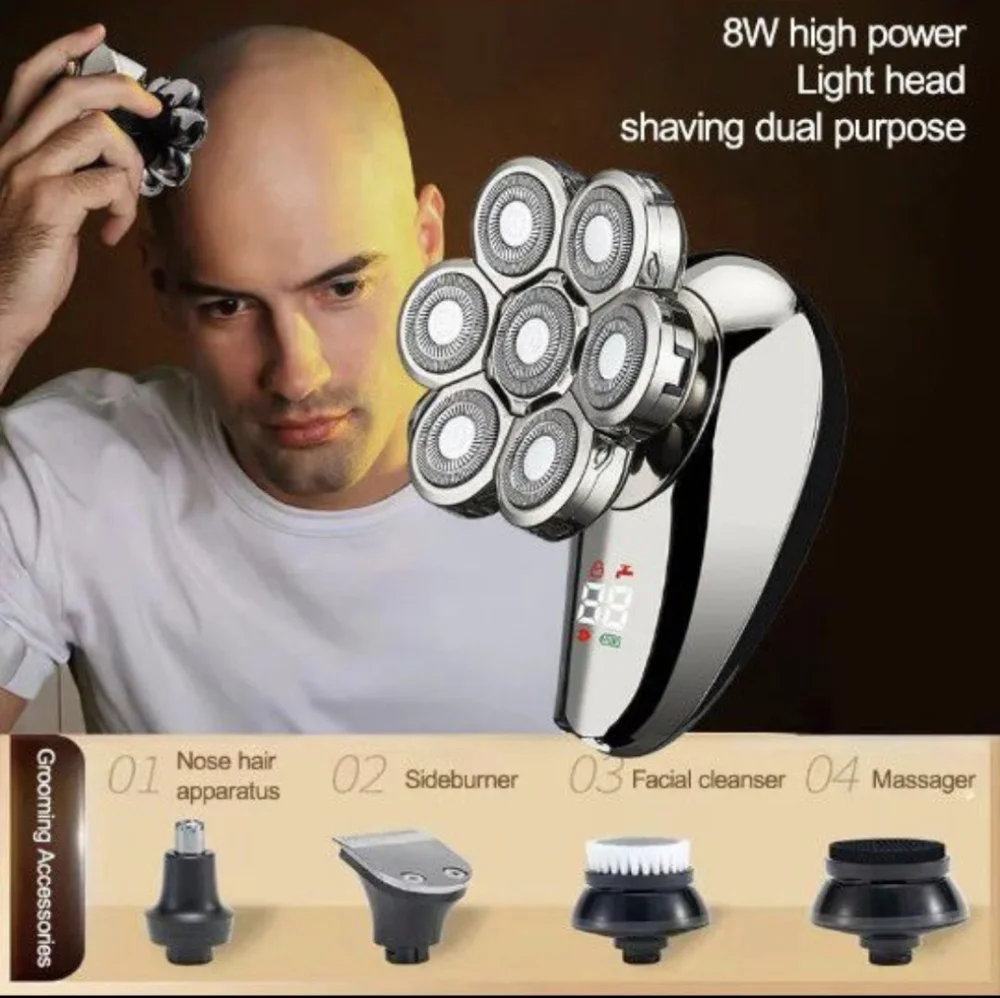 Seven Heads Electric Shaver Razor Water Proof Cordless
